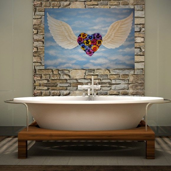 HEARTS FLYING ABSTRACT PAINTINGHOME DECOR